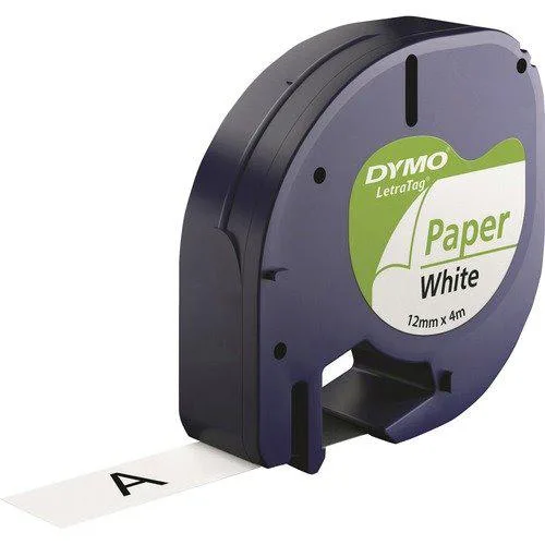 DYMO DYMO 2050826 .5" x 13 ft White Paper Label Tape Cassettes 6/Pack Mailing Supply — product photo