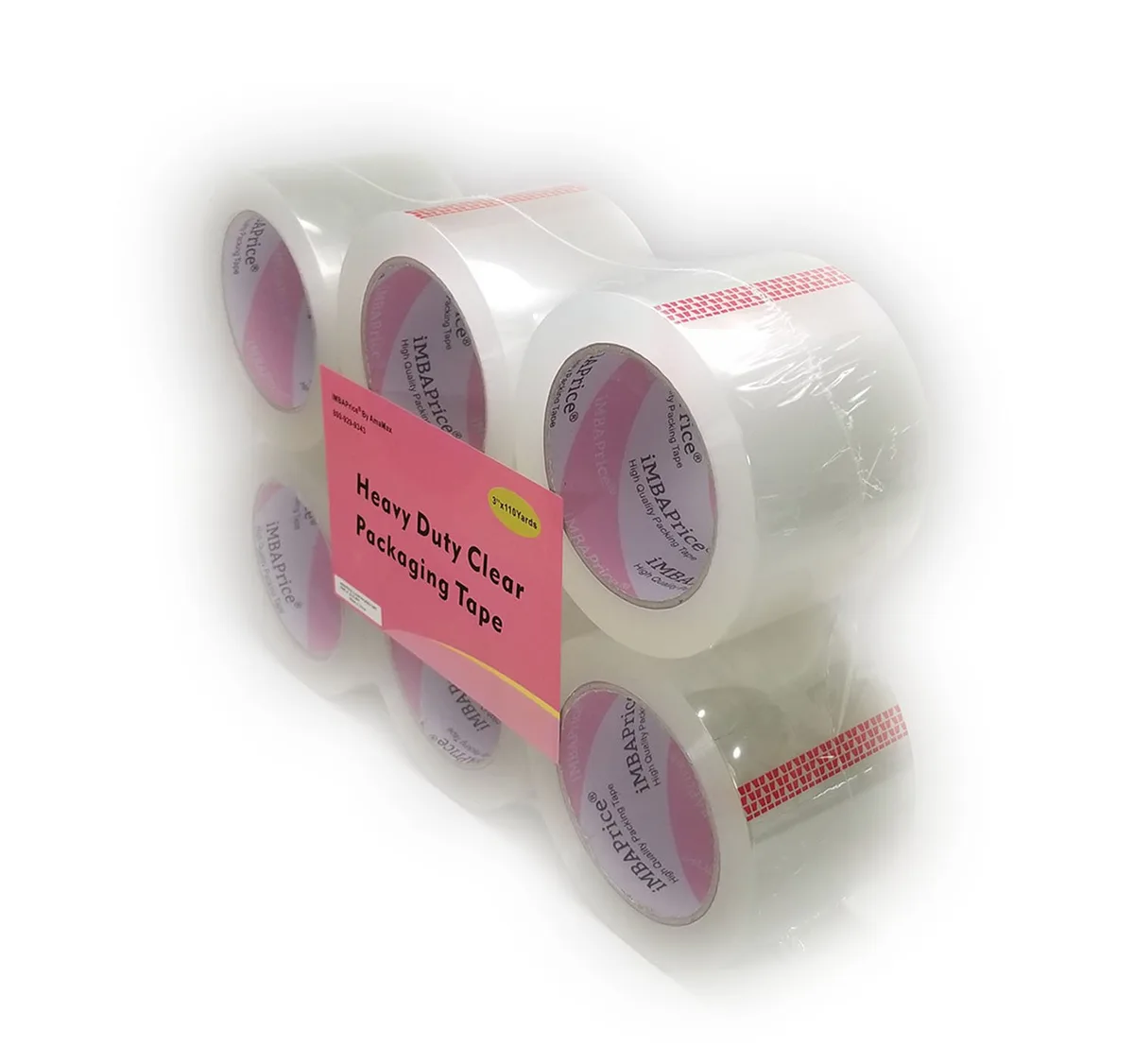 iMBAPrice iMBAPrice 3-Inch Packaging Tape 6 Rolls 110 Yards 1.8 Mil Clear — product photo
