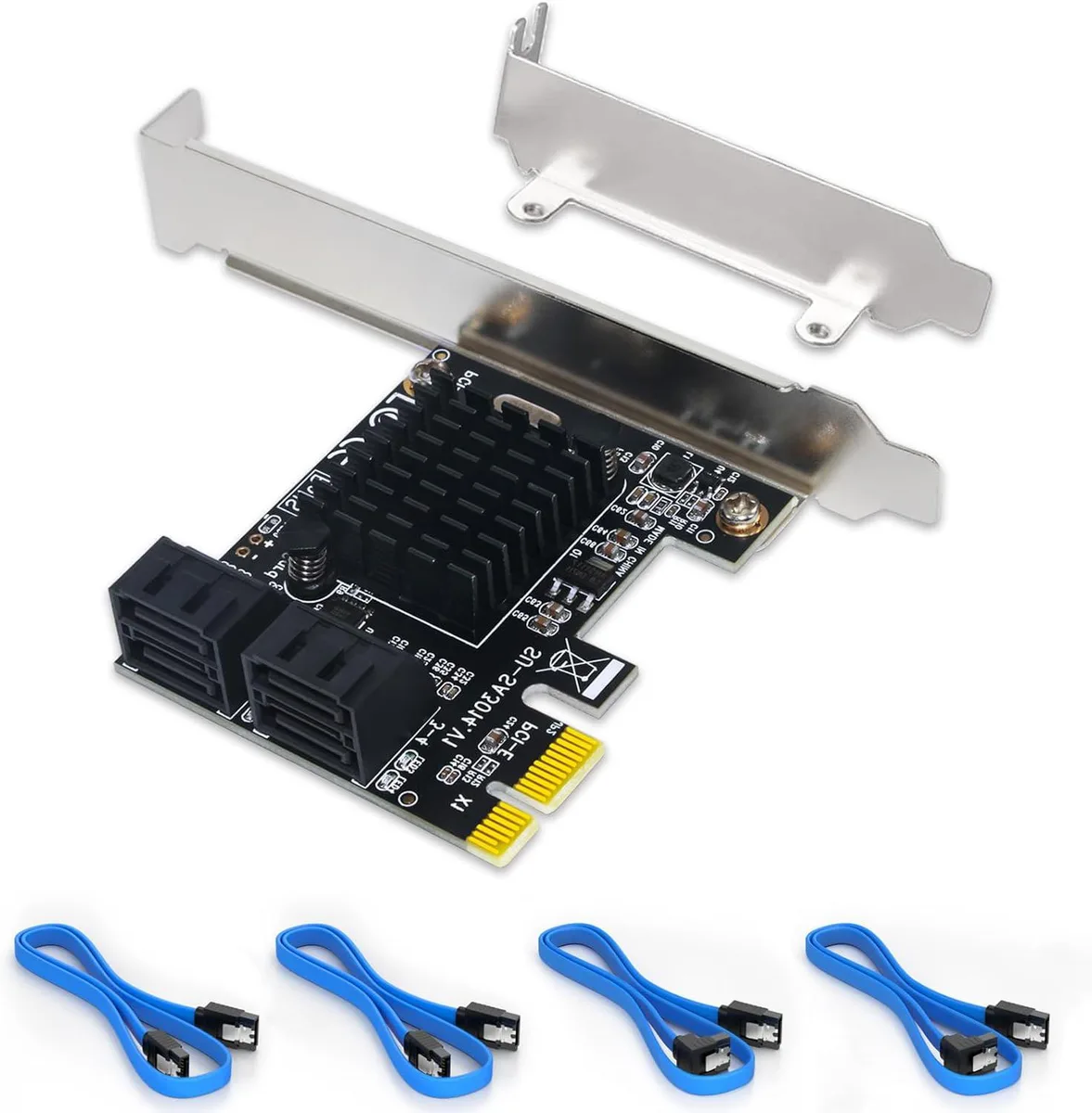 ESTONE ESTONE PCIE24SATA PCIe x1 SATA expansion card low-profile bracket — product photo