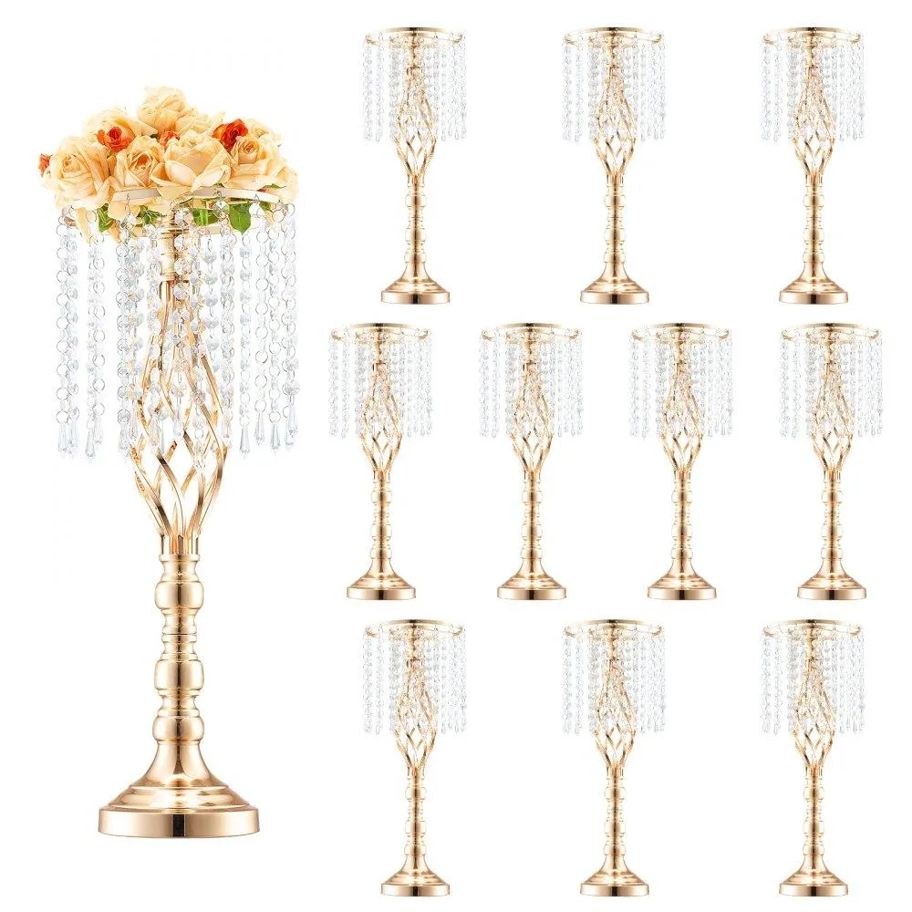 VEVOR VEVOR 10PCS 55cm Gold Crystal Wedding Flower Stand — product photo