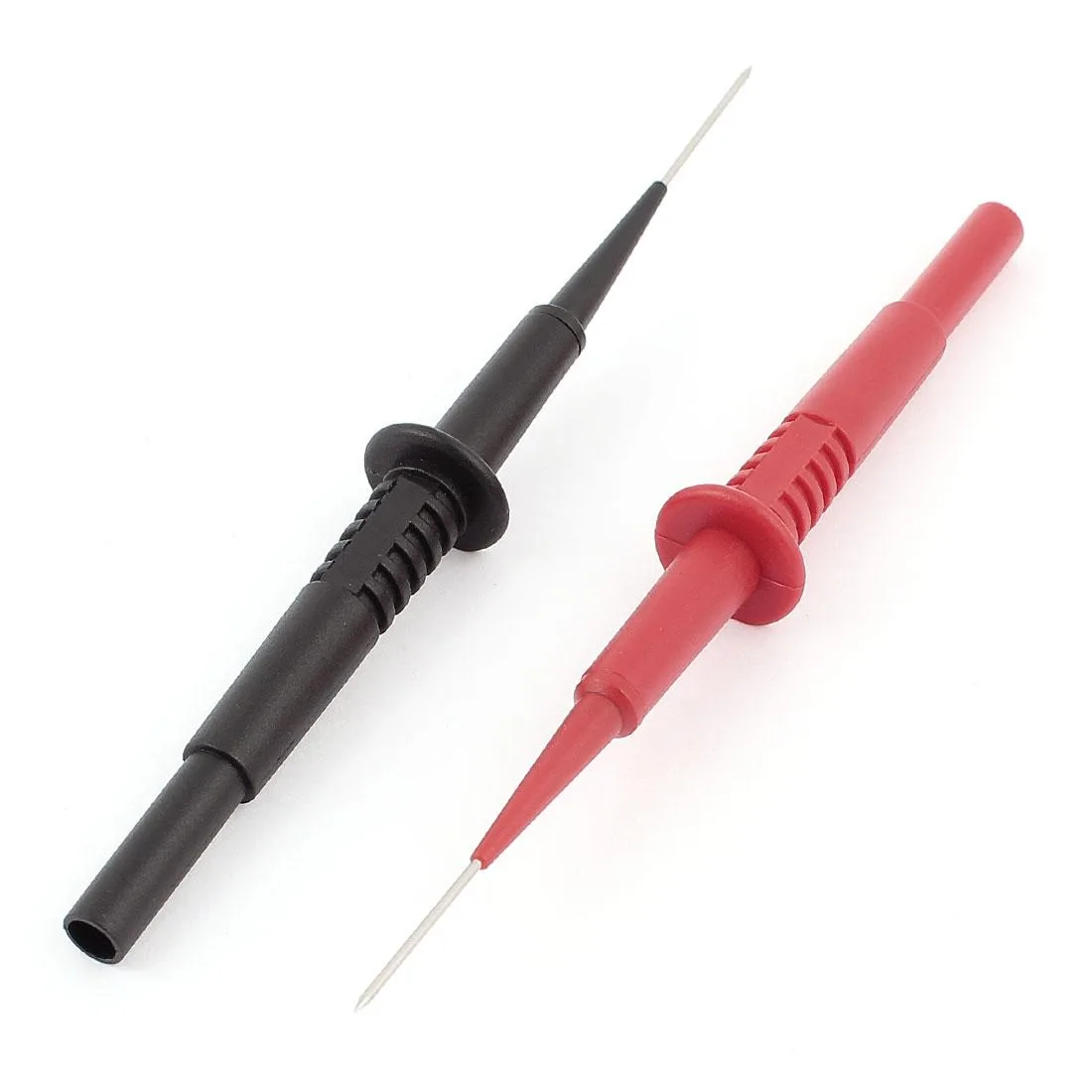 Two needle-tip multimeter probes red black 4mm banana plugs 18g CATII 1000V