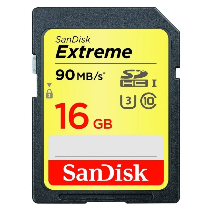SanDisk SanDisk Extreme 16GB SDHC UHS-I U3 Class 10 90MB/s memory card — product photo