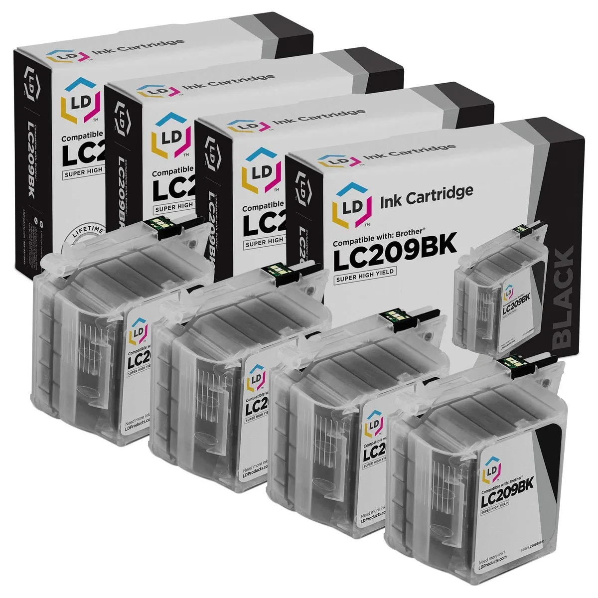 LD Products LD Products Compatible Ink Cartridge LC209BK Black 4-Pack 2400 Pages — product photo