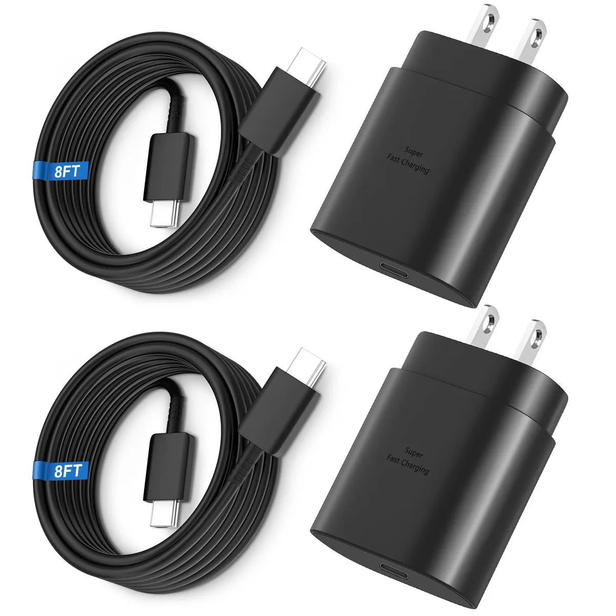 KEHIPI KEHIPI 25W USB C Wall Charger 2Pack with 8FT Cable — product photo