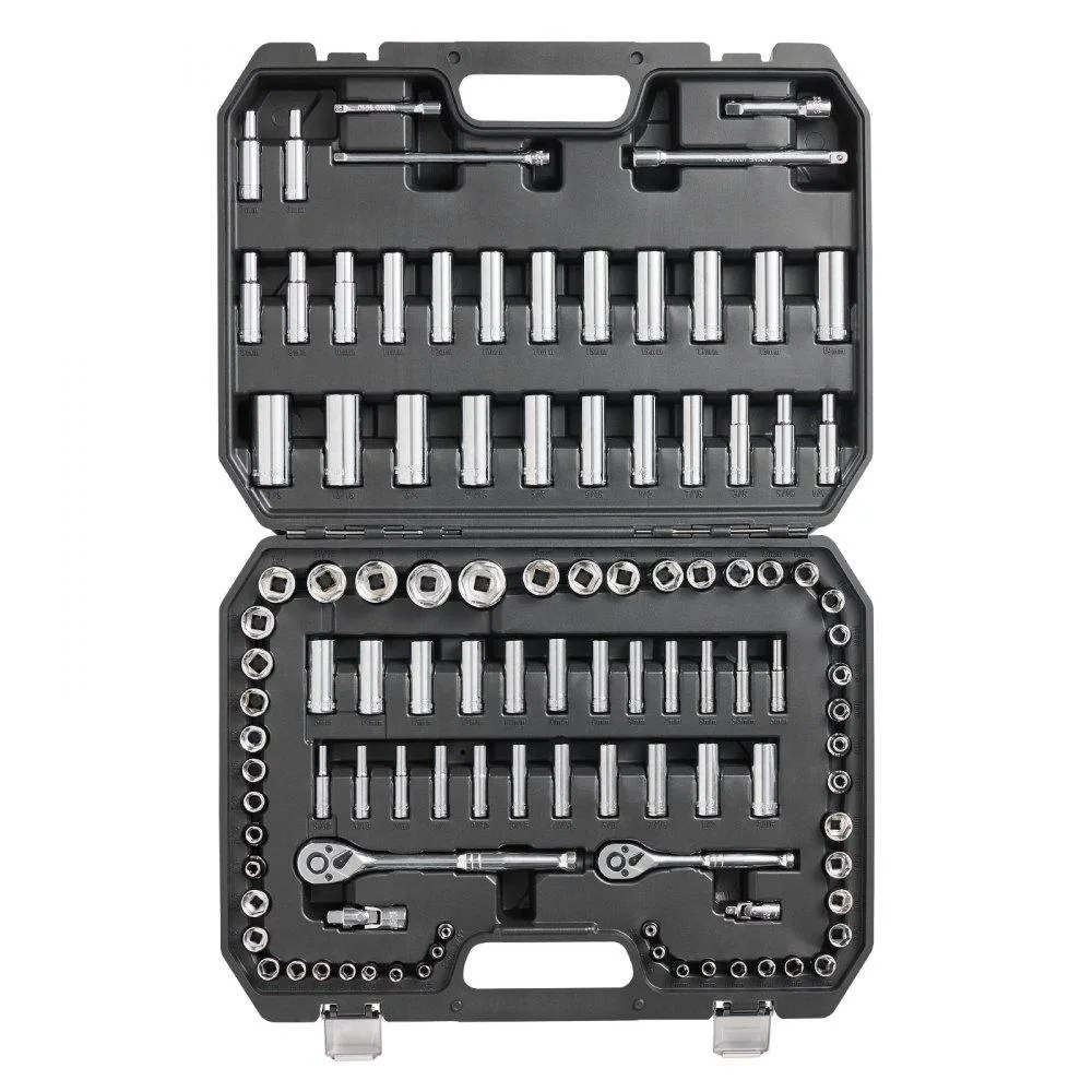 VEVOR VEVOR XL3262 106 Pcs Socket Set 1/4" 3/8" Drive SAE Metric Deep Standard 72-Teeth Ratchet Storage Case — product photo