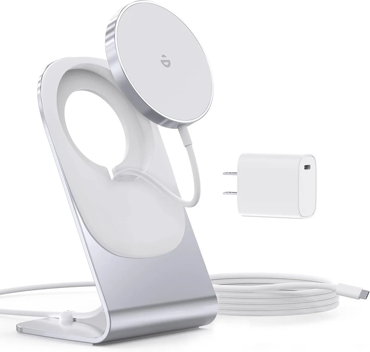 Luisport Luisport Magnetic Wireless Charger 20W USB-C Stand Pad 5ft Cable iPhone 12-17 Pixel 10 — product photo