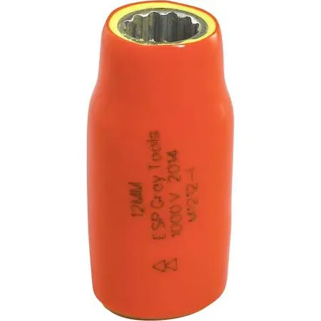 12mm 1/2" drive insulated socket with orange and yellow layers