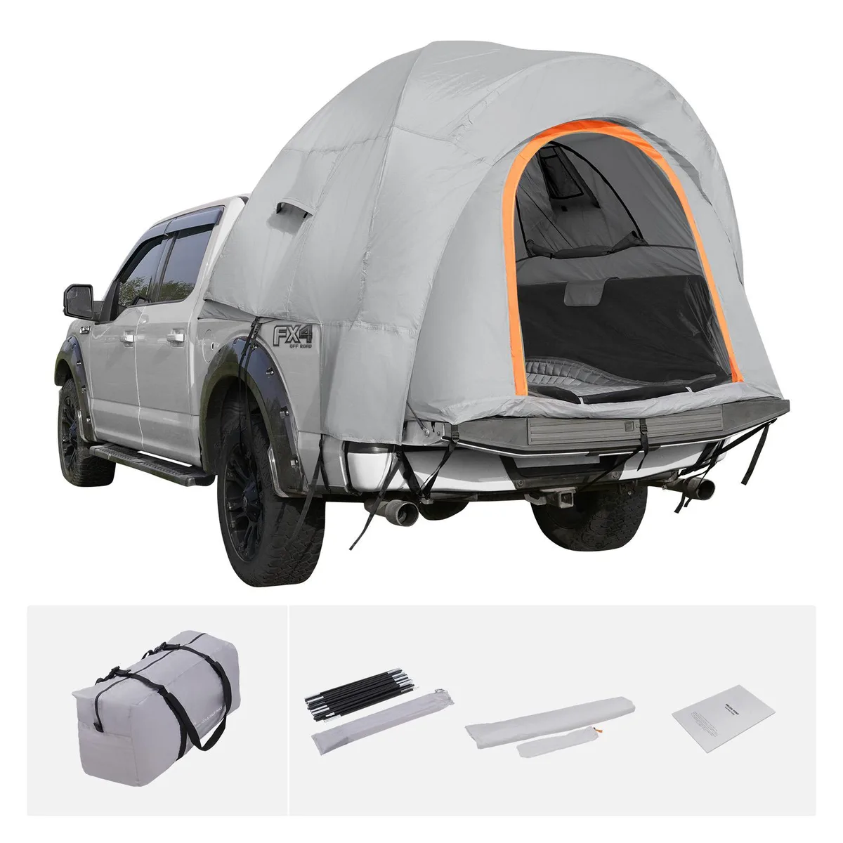 VEVOR VEVOR Truck Bed Tent 5.5-6 ft PU2000 Double Layer Gray White — product photo