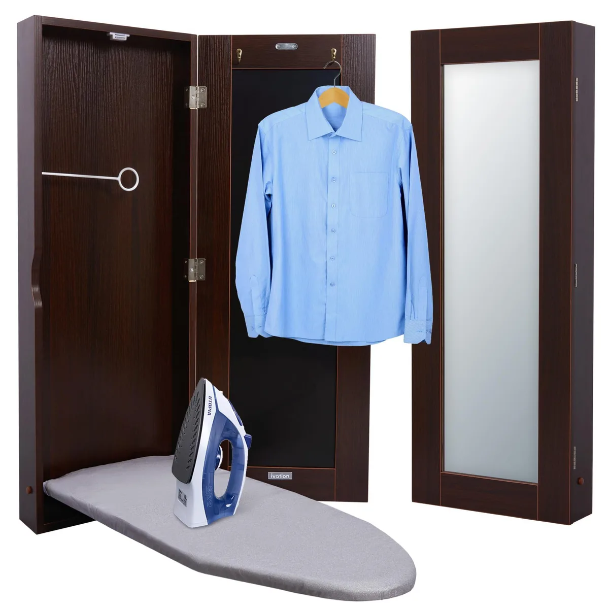 Ivation Ivation IVAIBCWMWNT Wall-Mounted Ironing Board Cabinet Walnut — product photo