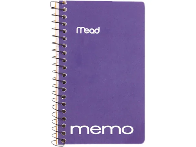 Wirebound memo pad with stiff covers and college ruled pages