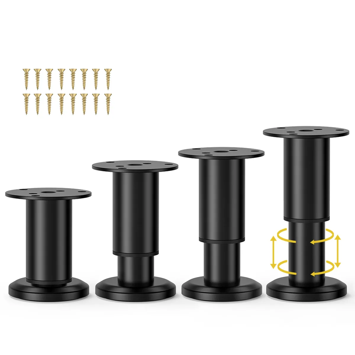  Wlrrcwdttc Wlr050 Metal Adjustable Furniture Legs 4 Pack 3.15-4.72 inch — product photo