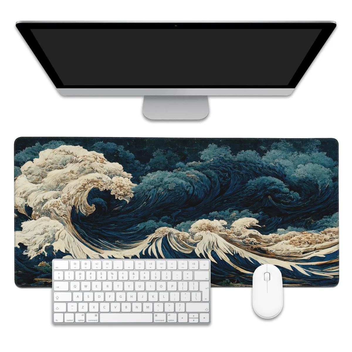  EOBKLAX EO91M-1P7D-1LK10 Japanese Ocean Waves Mouse Pad 35.4x15.7 in — product photo