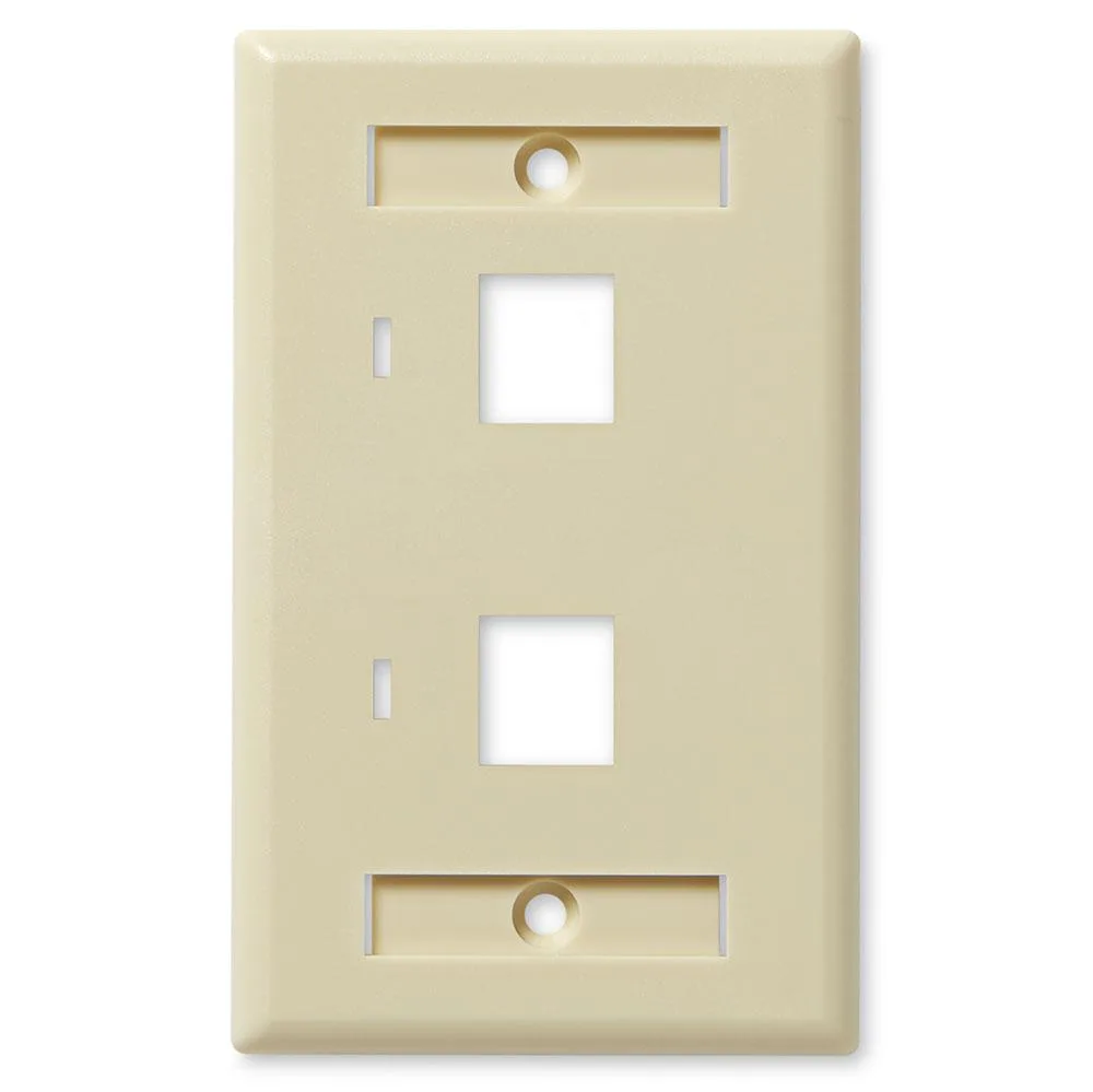 NavePoint NavePoint 2-Port Keystone Wall Plate Single Gang Ivory 10-Pack — product photo
