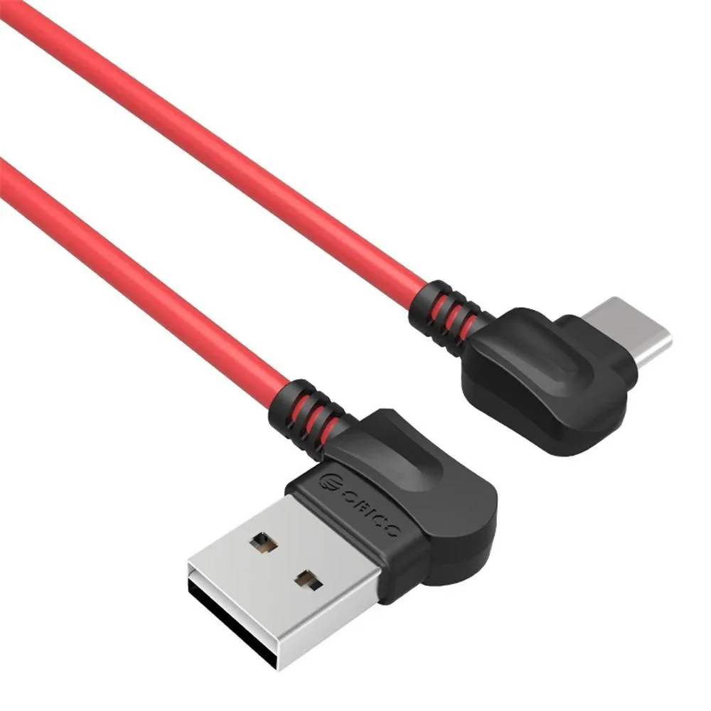 Defendwe Defendwe USB C Cable 1m Red Right-Angled 2.4A 480Mbps — product photo