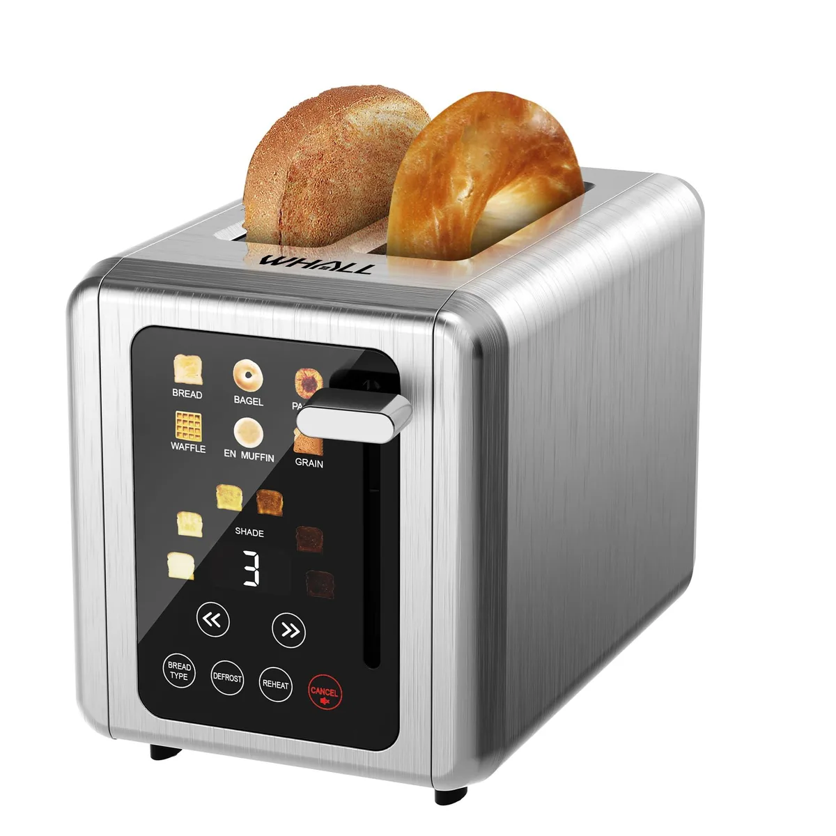  WHALL KST075AU Touch Screen Toaster 2 Slice 1.5" Slots Gray — product photo