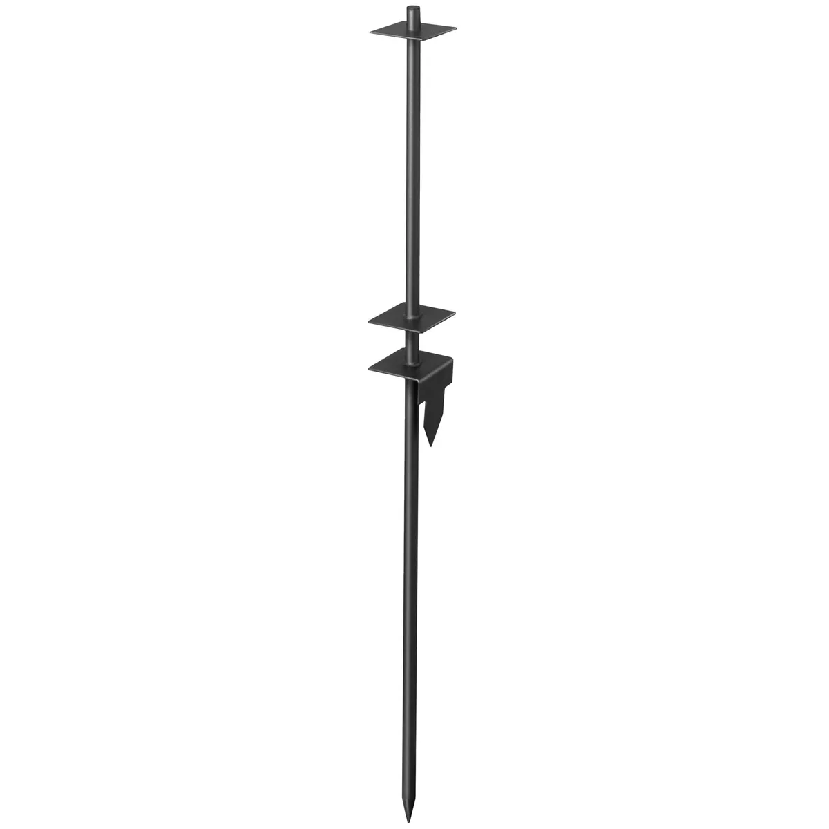 Black steel yard sign stake, thirty inches long, four inches wide