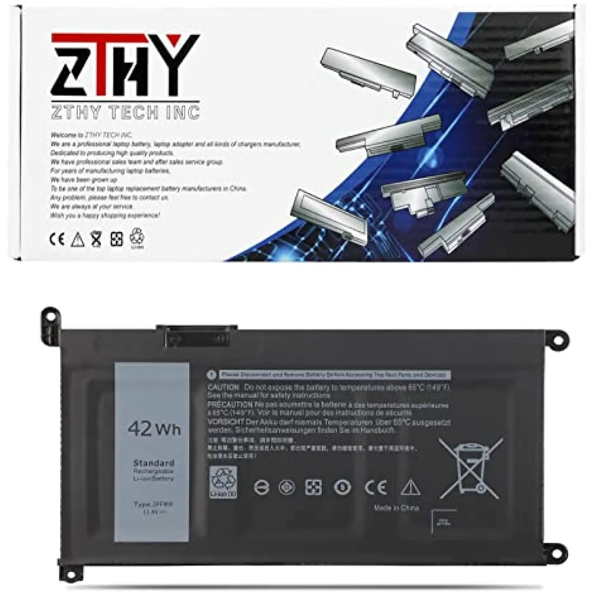 OnlineHawk OnlineHawk laptop battery 11.4V 42Wh 3-cell Dell Chromebook 3100 3400 5488 5493 5593 — product photo
