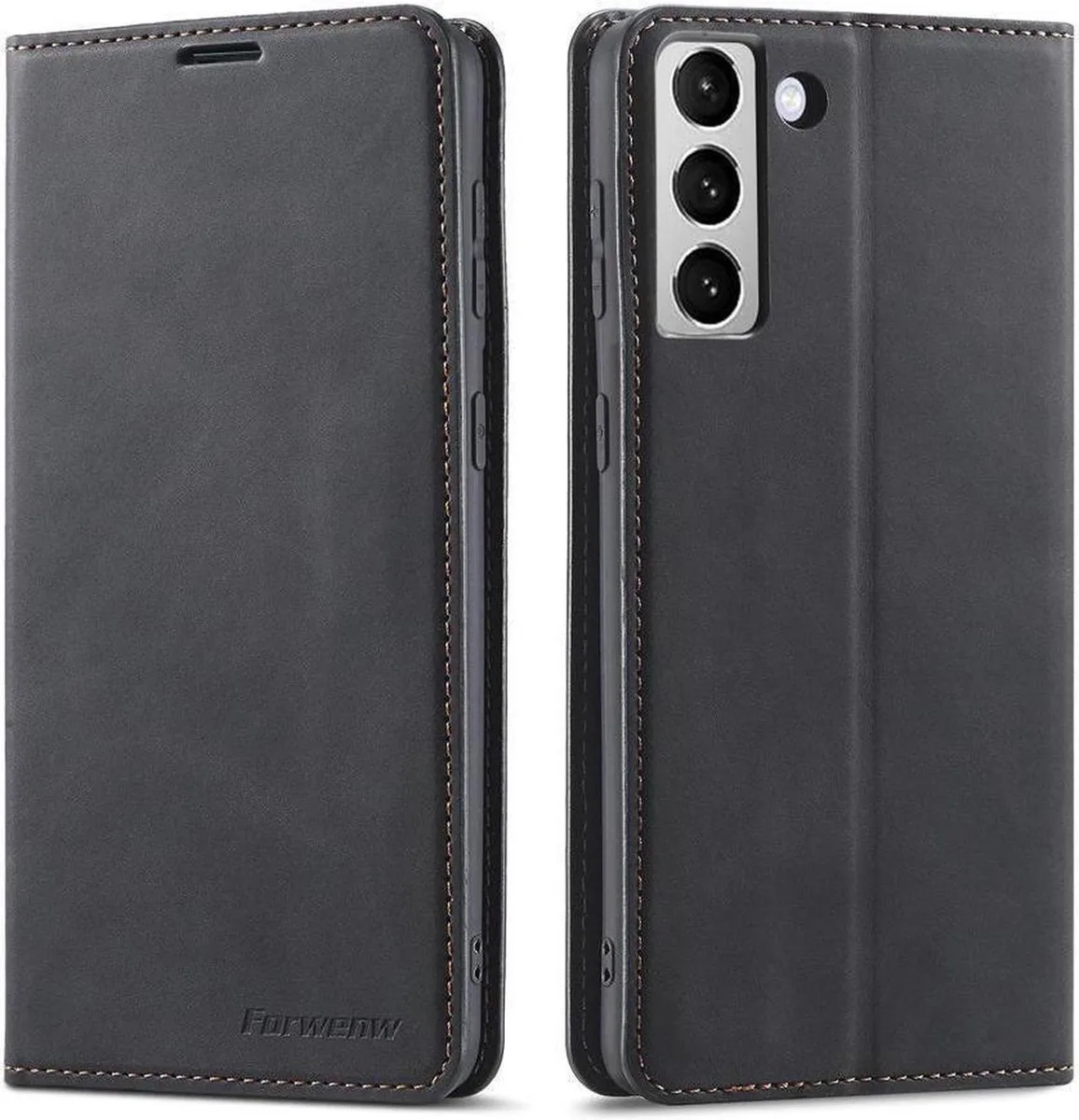 BONAEVER BONAEVER Case for Samsung Galaxy S23 FE 6.4 inch Black PU Leather Wallet Cover — product photo