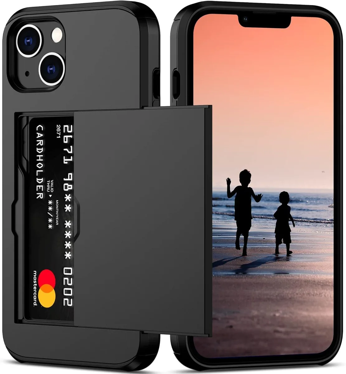 TAURKENAM TAURKENAM iPhone 14 Case with Card Holder Black — product photo
