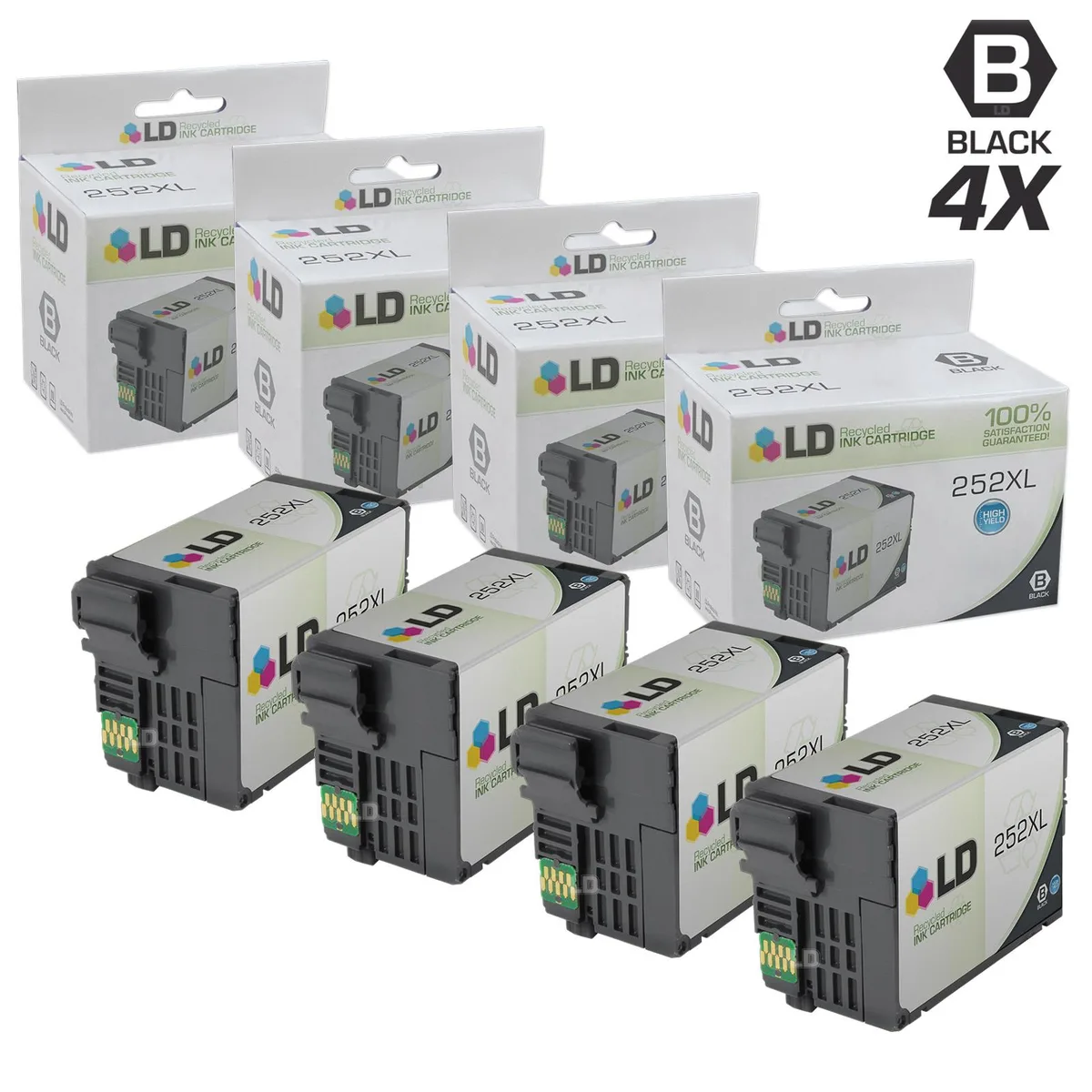 LD Products LD Products Compatible Epson T252XL120 High Yield Black Ink Cartridge 4 Pack — product photo