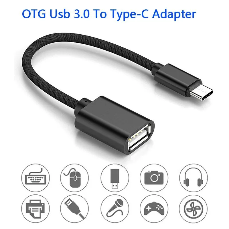 Short grey cable with Micro USB and USB A connectors, 18cm long