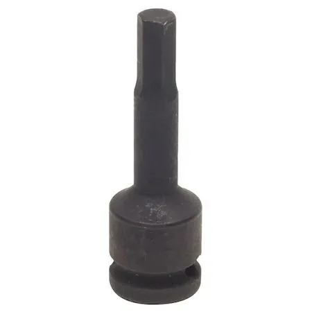 Westward 3/8 inch drive impact socket bit, 4 mm hex, black oxide finish