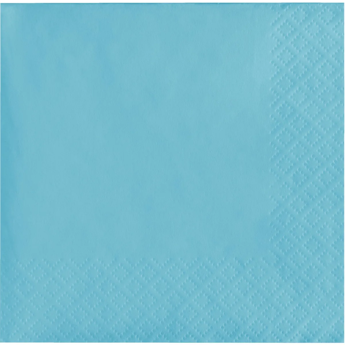 Square pastel blue 3-ply paper beverage napkins, 50 count