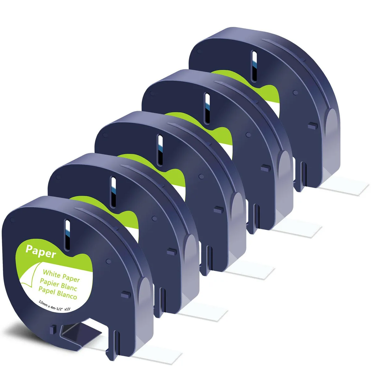 GREENCYCLE GREENCYCLE LT-91330 5 Pack 12mm x 13ft Paper Label Tape — product photo