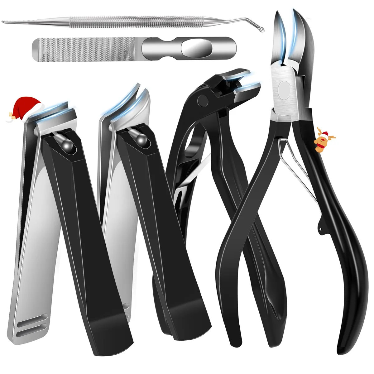  22-7 6-in-1 Toenail Clipper Set, Curved Blades, Blue — product photo