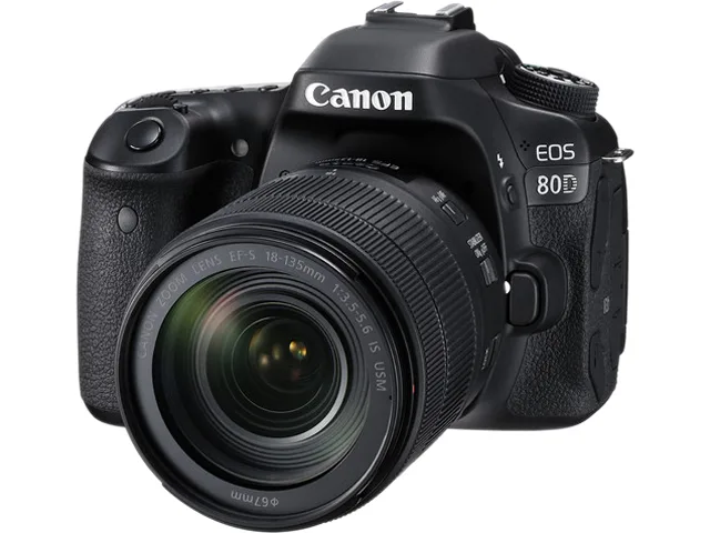 Canon Canon EOS 80D 1263C006 dslr camera with 18-135mm lens — product photo