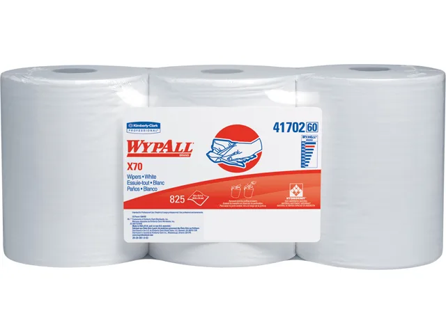 WypAll WypAll 41702 X70 Cloths 9.8" x 13.4" 275 Sheets/Roll 3 Rolls White — fotografia produsului
