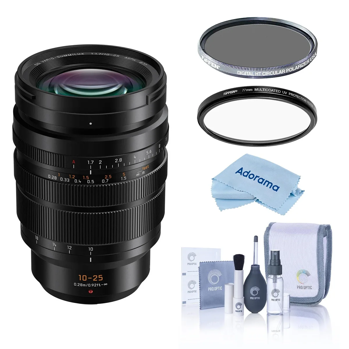 Panasonic Panasonic Lumix G Leica DG Vario-Summilux 10-25mm f/1.7 Lens Bundle with Tiffen 77mm UV CPL Filters — product photo