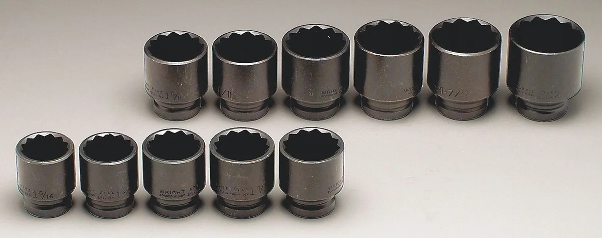 Wright Tool 604 3/4 inch drive SAE 11 piece socket set in black oxide finish