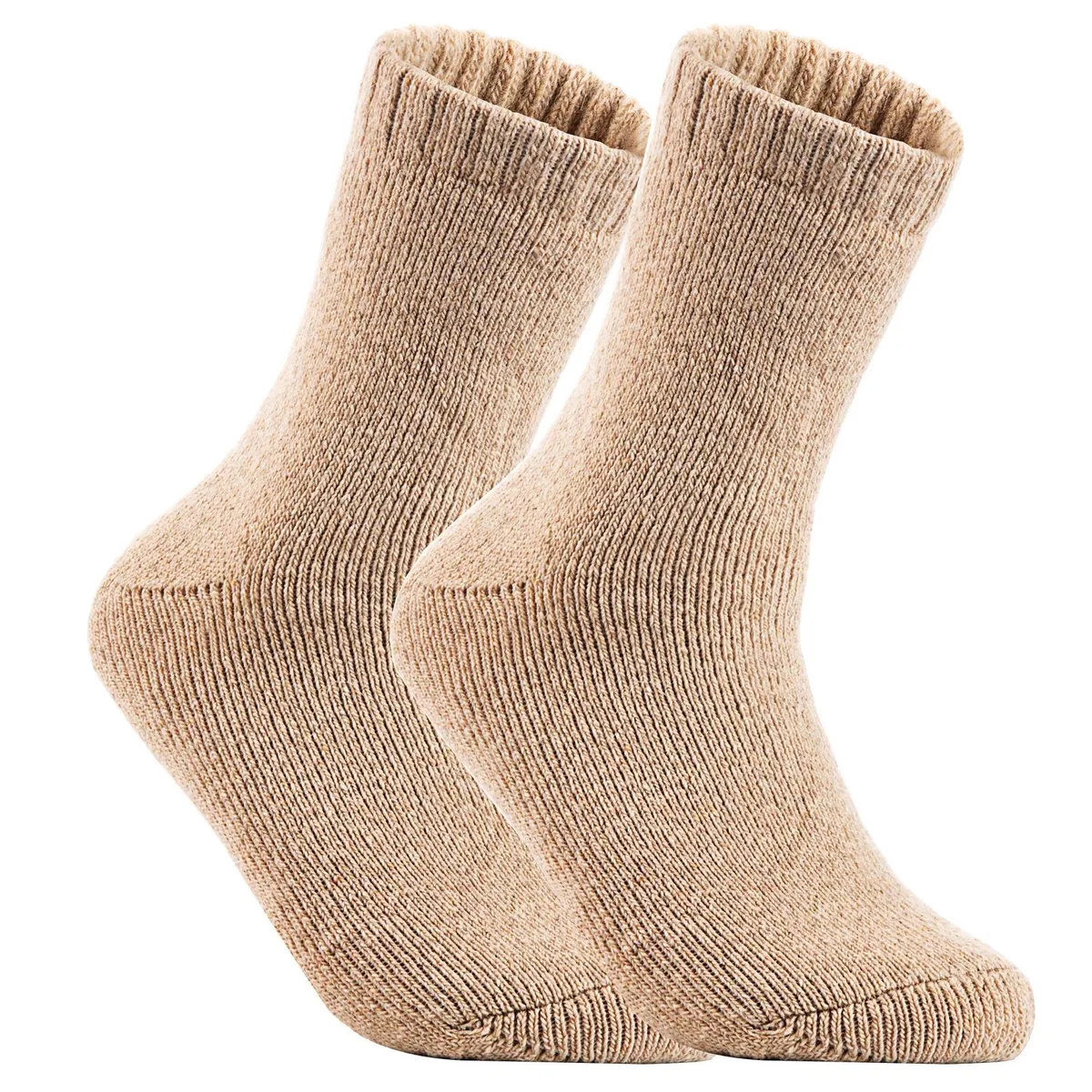 Four pairs of black wool crew socks folded together