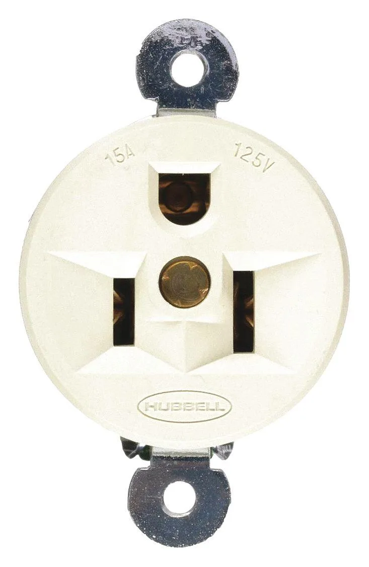 Hubbell Incorporated Hubbell Incorporated HBL5258I Straight Blade Receptacle 5-15R 15A Ivory — product photo
