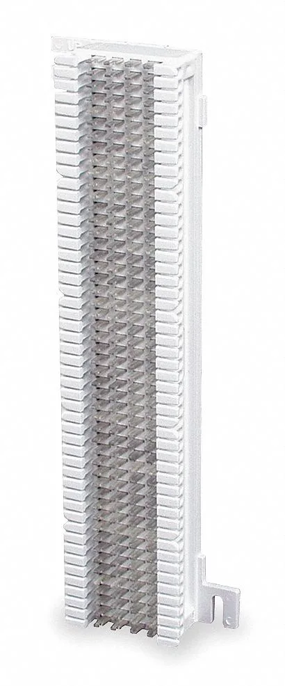 Hubbell 66 M 50-pair wiring block, light grey rectangular base with rows of metal clips