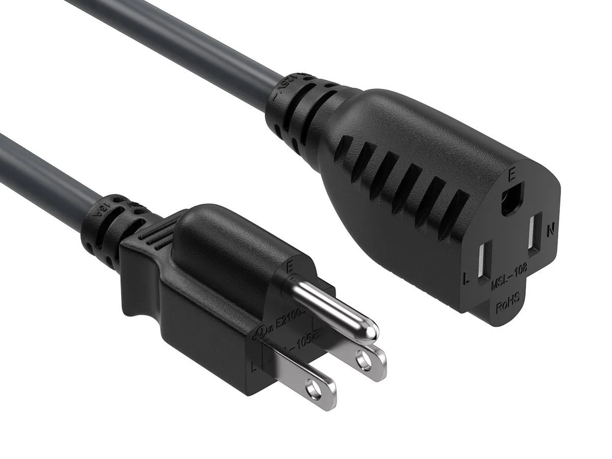 Cable Leader Cable Leader 7 ft 16 AWG 13A 125V NEMA 5-15P to 5-15R Computer Power Extension Cord — product photo