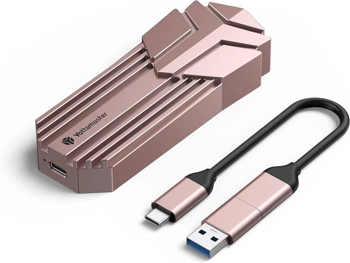 Yottamaster Yottamaster M.2 NVMe SATA SSD Enclosure USB-C 10Gbps Rose Gold — product photo
