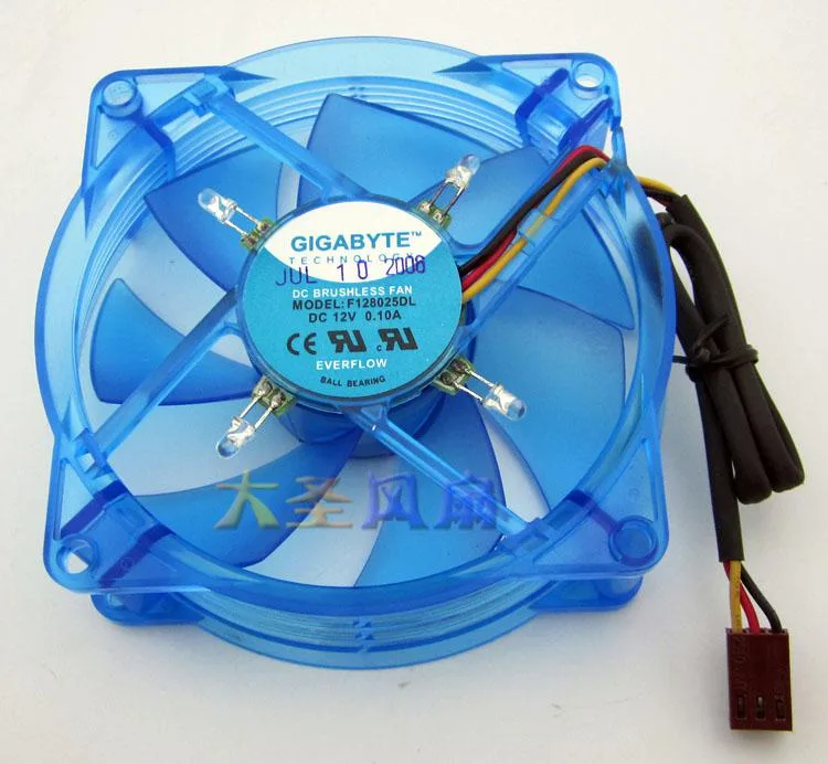 SXDOOL SXDOOL F128025DL 80mm Blue LED Case Fan 12V 0.10A 2000 RPM — product photo