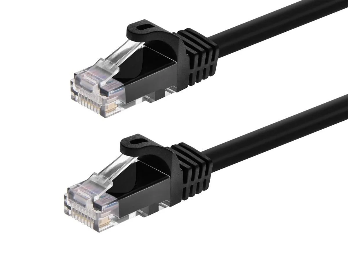 Monoprice Inc. Monoprice 109788 Cat6 network ethernet cable 75 feet black 12-pack — product photo