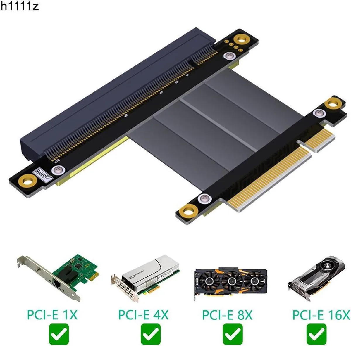 Vszerda Vszerda PCIe x8 to x16 riser cable 15 cm — product photo