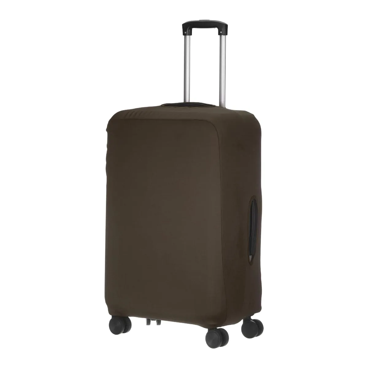 Dark brown elastic fabric luggage cover for 22 to 25 inch suitcases
