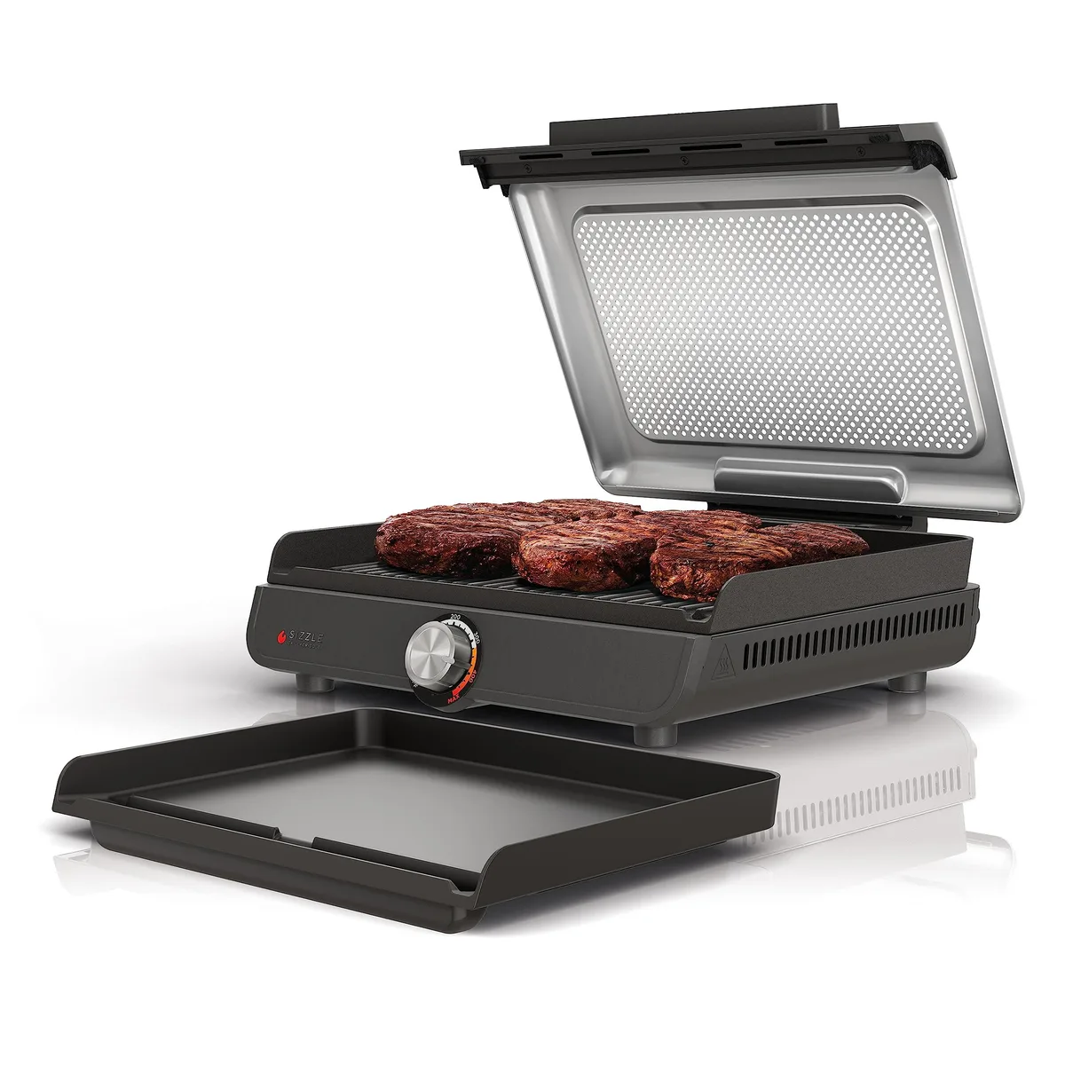  Ninja GR101 Sizzle Indoor Grill &amp; Griddle 14" 500°F 1450W Grey/Silver — product photo