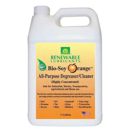 White one-gallon plastic jug with label and handle