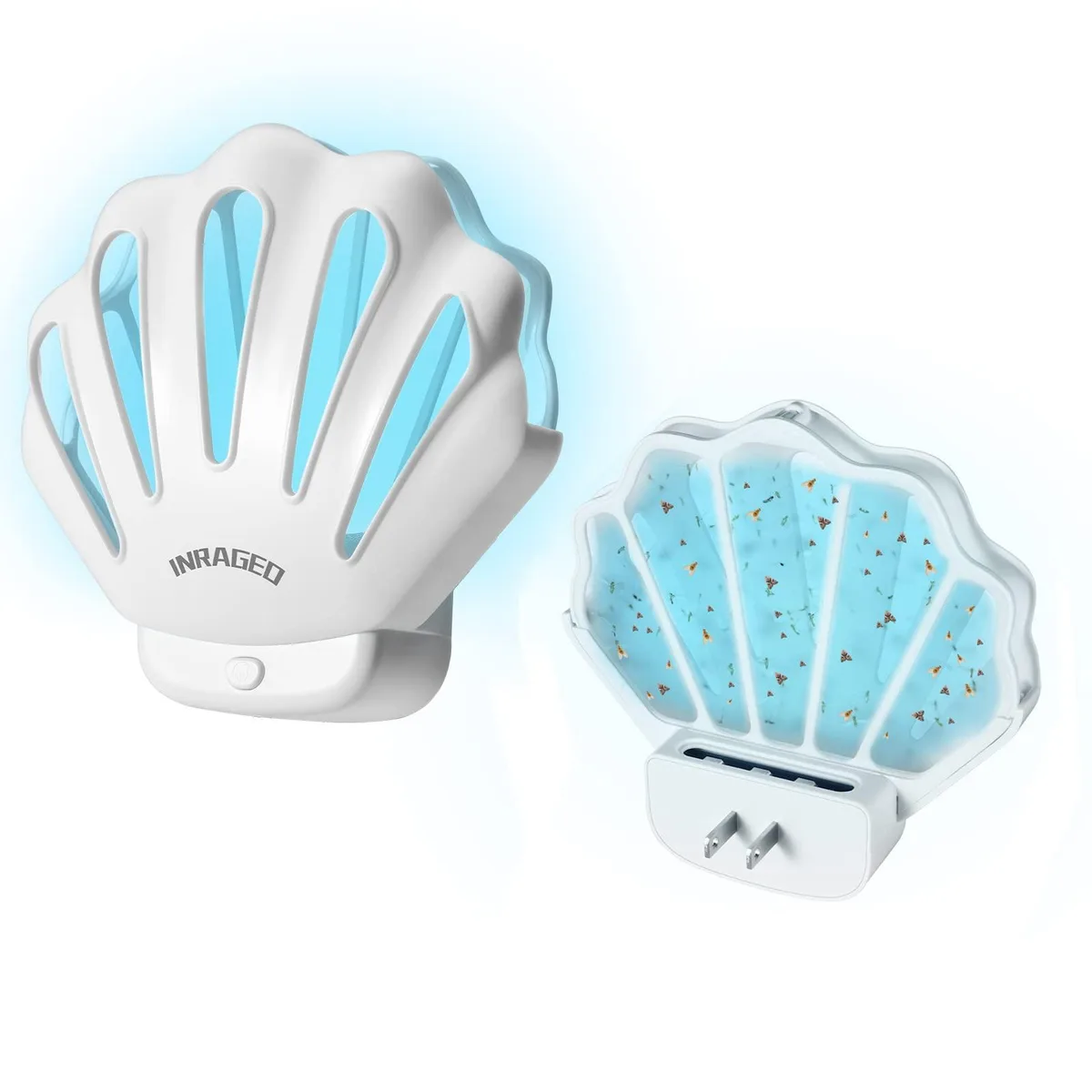 White plug-in fly trap with UV light and night light function