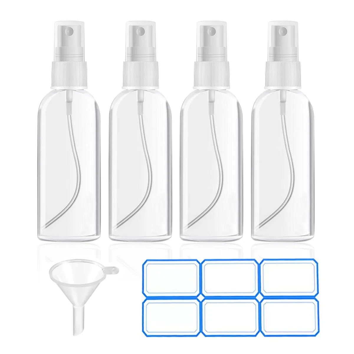  K&amp;N 4 Pack 1 Oz (30ml) Mini Spray Bottles Clear Travel Size — product photo