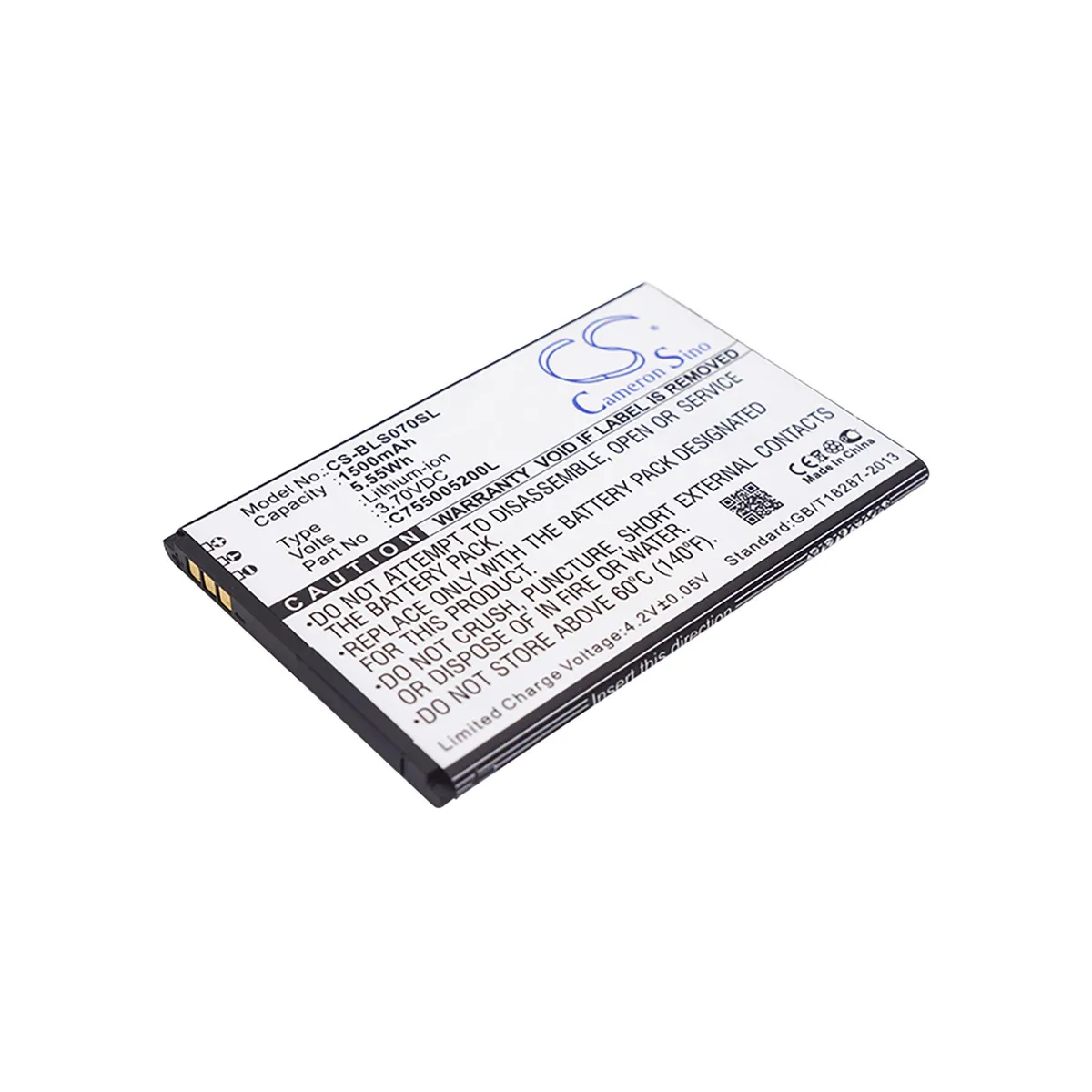 Cameron &amp; Co Cameron &amp; Co DS-CS-BLS070SL cell phone battery 3.7V 1500mAh — product photo