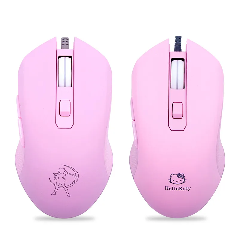Corn Electronics Corn Electronics HM-09 3200 DPI wired gaming mouse pink Sailor Moon logo — product photo