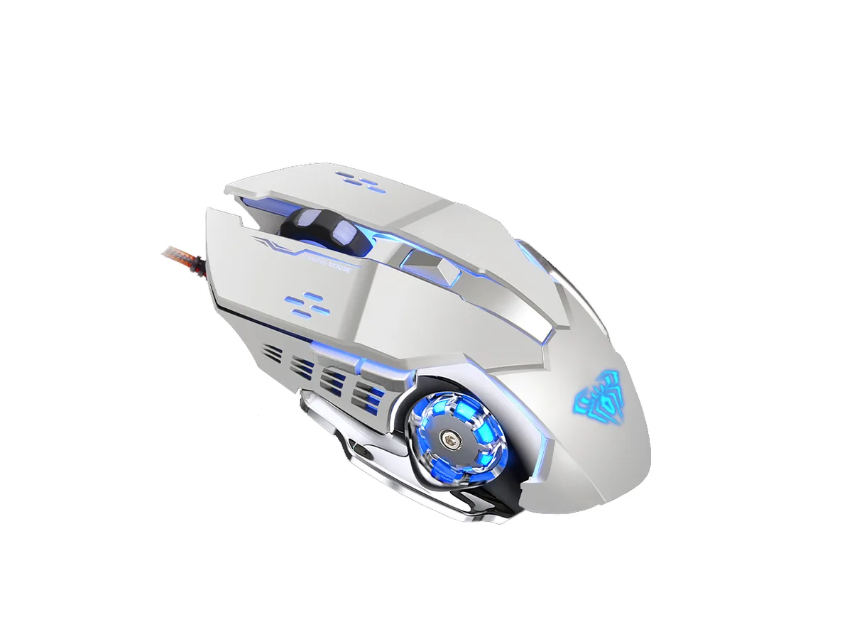 AULA AULA S20 Wired Gaming Mouse White 2400 DPI 6 Button — product photo