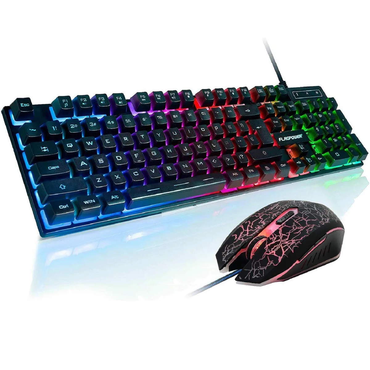  FLAGPOWER FPCP-KBD-003 Gaming Keyboard &amp; Mouse Combo 104 Keys 19 Anti-Ghosting 4 DPI 4800 — product photo